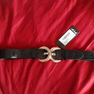 Croc pattern leather waist belt